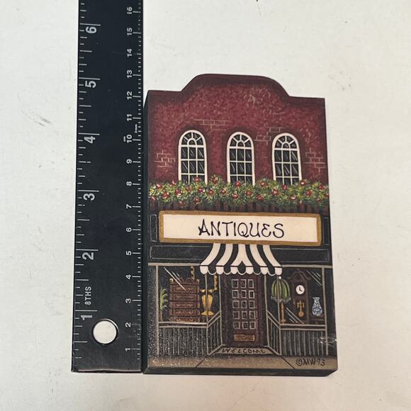 Brandywine Woodcrafts Antiques Shop 1993 Signed MW93 Wooden Building - Picture 5 of 11